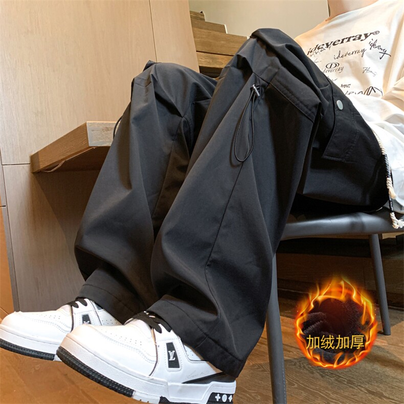 加绒加厚美式高街工装裤男户外机能冲锋直筒休闲长裤JR2307特P46,男装工装外套,电商C305A