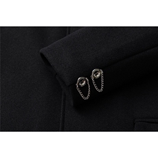 新中式拼色毛呢子西装大码M-5XL加棉大衣聚酯纤维XF78161P118，男装西服套装，星座227-7