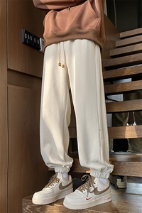 加绒加厚休闲运动卫裤男美式针织束脚裤子715-6-BX01P55（控78）图片