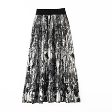 2025年秋季宽松中长款山羊绒精仿四平加厚水墨裙，女装半身裙，晨收贸易商行