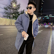 社会小伙中长裤男棉衣加厚连帽冬季棉服潮款棉袄A266-WMY2112-P85，男装棉衣，电商A266