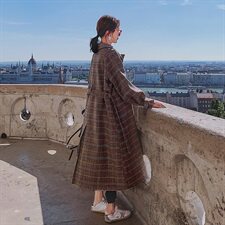 大货已出2020冬季新款格子外套8605-A58（），女装毛呢外套，浙宝225