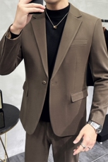2023款男士轻熟简约商务时尚休闲厚款西服两件套3362-P235-控388，男装西服，电商A355（原A415）