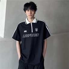 2026新款半拉链学院风POLO衫黑白拼接抗菌凉感短袖DT302-特P33，男装T恤，电商C307