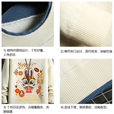 控78假两件毛衣男大码加绒针织衫男毛线衣M80299-P55加绒P70，男装针织衫/毛衣，电商A040A