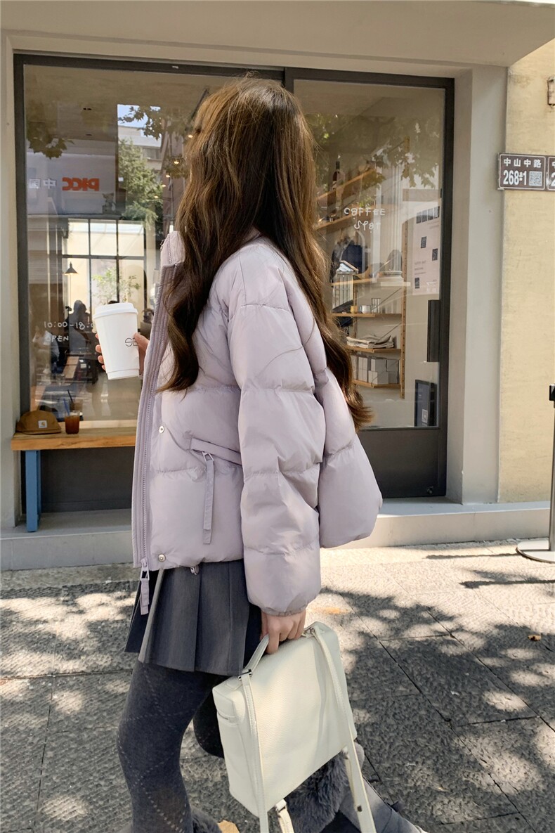 现货新款独特超好看短款羽绒服女款冬季立领面包服小个子羽绒外套,女装羽绒服,网红馆