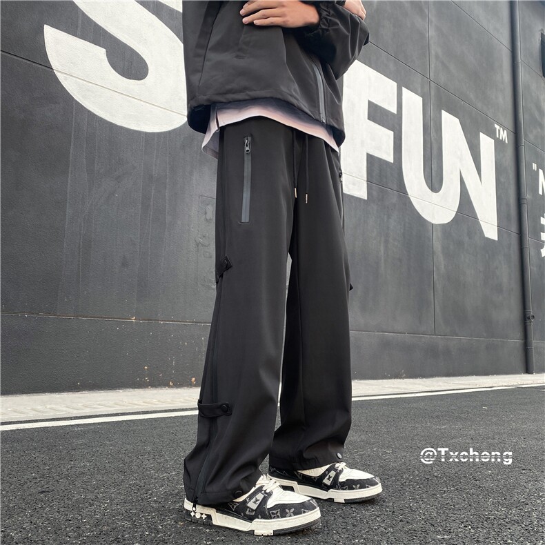 INS潮流美式机能冲锋裤双色防水拉链休闲裤B315-K23436-特p40控78,男装休闲裤,电商B315