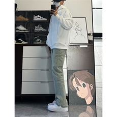 美式hiphop高街直筒重工艺水洗修身vibe牛仔裤货号K700P65，男装牛仔裤，电商A063