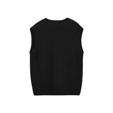 V领针织马甲女宽松秋冬新款灰色羊毛马夹背心毛衣小坎肩外搭，女装马甲，唯若美羊绒