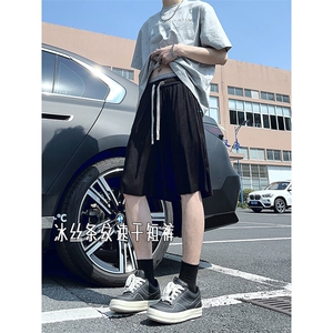A178 男女同款冰丝条速干短裤休闲夏季外穿宽松休闲裤DK159-P20图片