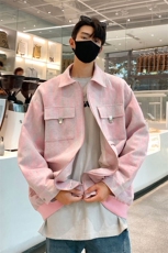 港风扎染牛仔工装大口袋夹克男80%聚酯纤维20%棉JK77078特P65控98，男装夹克，星座227-7