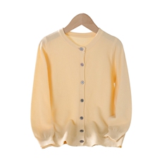 秋冬新款儿童保暖针织开衫简约时尚纯色圆领毛衣舒适百搭宝宝外套，童装儿童针织衫，伊美侕