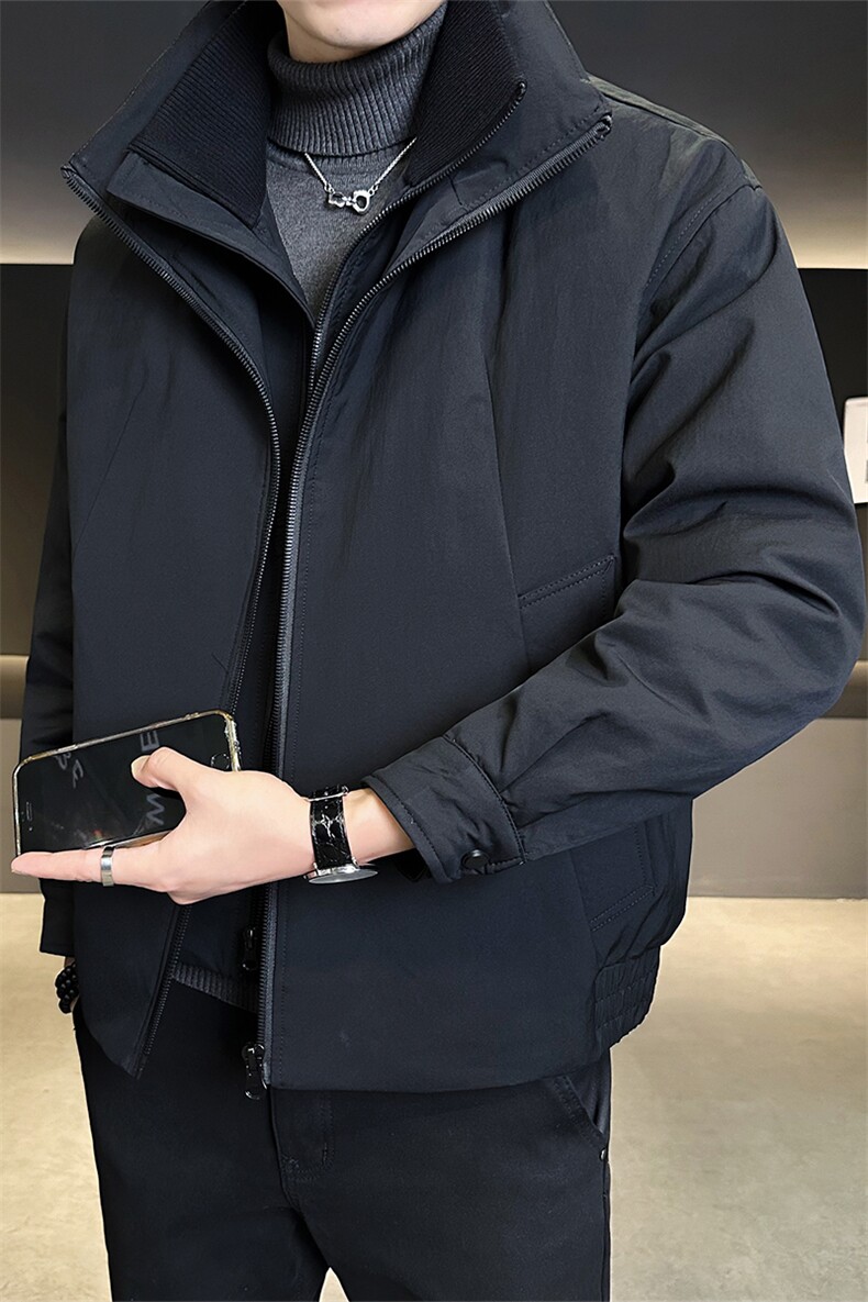 新标90绒店主风冬季男士立领假两件羽绒服保暖外套2668-P265,男装羽绒服,电商B328