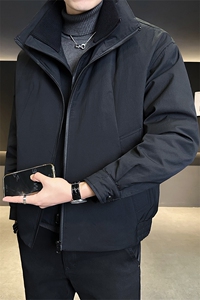 新标90绒 店主风冬季男士立领假两件羽绒服保暖外套 2668-P265图片