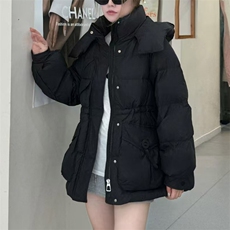 短款羽绒服女2024冬季新款时尚洋气宽松显瘦白鸭绒连帽外套，女装羽绒服，灵动羽绒服工厂