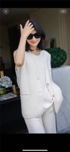 针织马甲背心女早秋洋气减龄外搭叠穿无袖坎肩小上衣图片