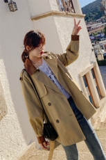 2021春秋款时尚舒适短款收腰风衣舒适百搭个性年轻款修身，女装风衣，辉之琳