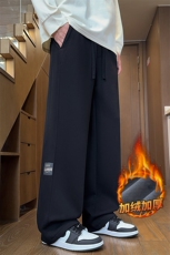 休闲裤男秋冬宽松直筒裤加绒垂感卫裤运动长裤Z2573-P45/加绒P55，男装休闲裤，星座509