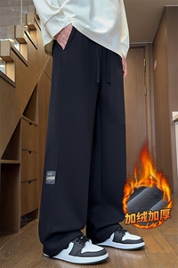 休闲裤男秋冬宽松直筒裤加绒垂感卫裤运动长裤Z2573-P45/加绒P55图片