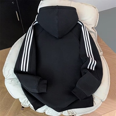 新款条纹开衫连帽卫衣外套男女秋冬季潮牌情侣百搭帽衫WY759P52，女装短外套，星座1013-5