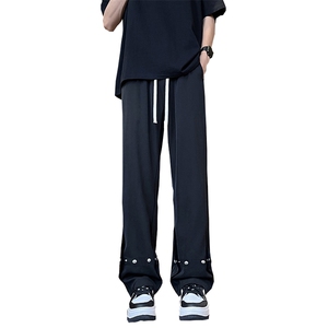 美式高街 hiphop冰丝铆钉微喇休闲西裤货号K2425P55图片