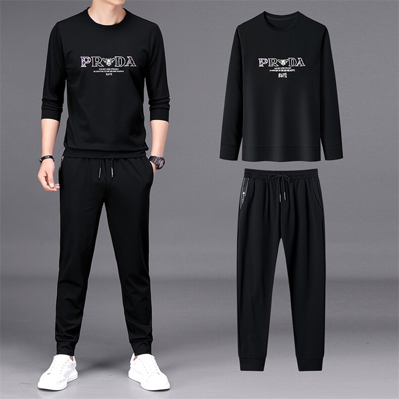 春季新款长袖中年男士运动套装休闲裤打底休闲上衣服裤子两件套男,男装休闲套装,电商B212（原钱塘6029）