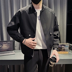 社会小伙秋装新款男时尚工装夹克男店主外套JK81B-P78控128卡其，男装夹克，星座301B-1