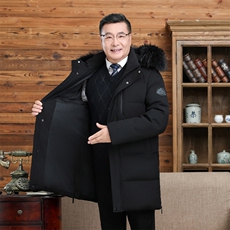 2025年90%鹅绒羽绒服中长款中老年P320无毛领468有毛领538元，男装羽绒服，星座1210A