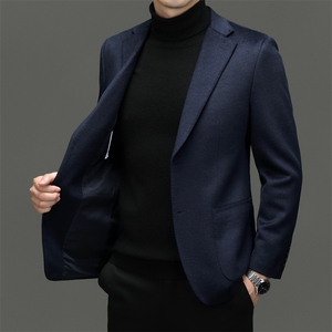 CK5558钱塘2020-2商务休闲简约厚款冬季中年男士毛呢外套P350图片