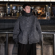 2025秋冬原创可拆卸加厚连帽纯色棉衣男外套A071-Y58-P138，男装棉衣，电商A071