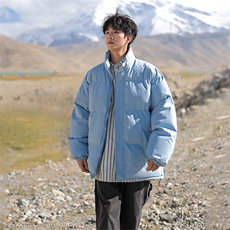 立领棉服男士外套秋冬季加厚保暖时尚户外棉衣男装，男装棉衣，玖雅羊绒