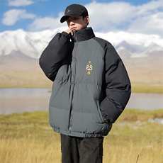 现货抖音得物可供视频三防加厚羽绒拼接棉衣外套面包棉服86658，男装棉衣，电商A486