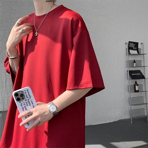 8XL-M高品质重磅棉光版纯色短袖T恤百搭款半截袖五分袖DX332特P23图片