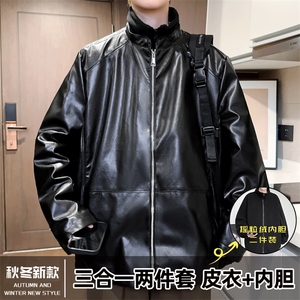三合一两件套冬季加厚皮棉衣男士棉袄立领外套A266-PYT0051-P120图片