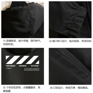 JK65128-P45 连帽夹克男大码胖子棒球服上衣外套 砖墙挂拍图片
