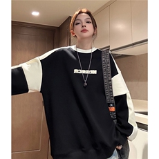 中性2025秋装新圆领发泡印花卫衣秋季男女情侣装宽松外套S289-P58，女装短外套，电商A233-1