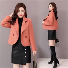 小个子妮子外套女2025春秋新款韩版气质百搭显瘦毛呢呢子短外套冬，女装毛呢外套，韩宇舍