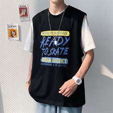 夏季港风宽松青少年休闲背心TC1107-P25，男装T恤，星座717