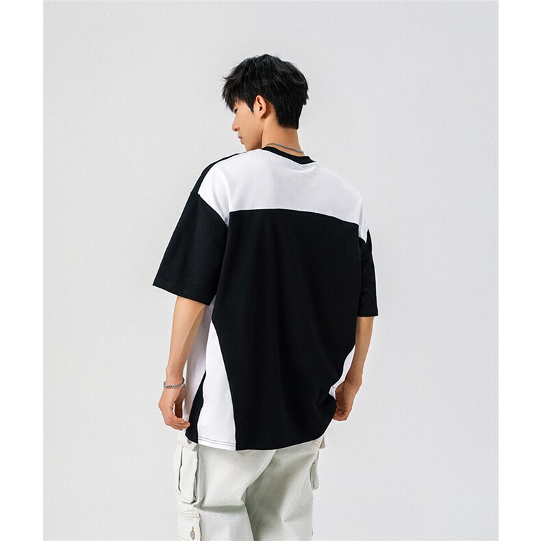 凉感双色拼接设计羽毛球球服大码M-5XL短袖T恤男DX78029P50控78图片