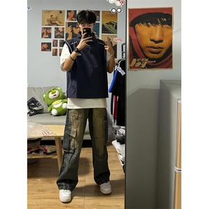 【网图有货】藏蓝色美式工装马甲背心男山系短款外套A683CC-特P40图片