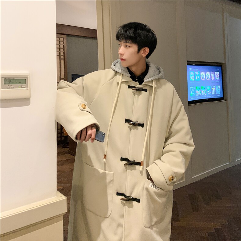1港风酒店牛角扣加棉呢大衣男可拆卸帽外套男FY8716P138控188,男装毛呢大衣,星座226-2