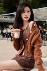 针织开衫女短款毛衣外套2024年春秋新款，女装羊毛衫，旭驰羊绒