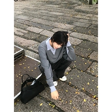 XZ1005-1-TTH739-P68假两件miu系polo领毛衣针织衫学院风老钱风，男装Polo衫，星座1005-1