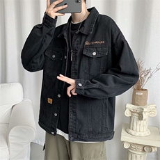 男士牛仔外套新款春秋季炸街上衣韩版潮流休闲棒球服夹克J108P50，男装夹克，星座310B-1