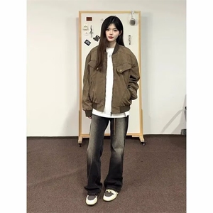 现货DJK621-特批55抖音质量工装夹克男女秋冬季休闲宽松图片