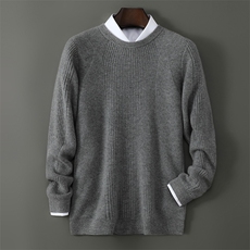 2025百搭时尚简约圆领纯色套头羊毛衫，男装羊毛衫，千国羊绒