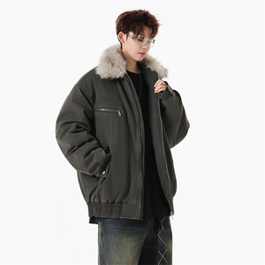 M1658-P115 冬季新款美式可脱卸毛领水洗工装棉服外套图片