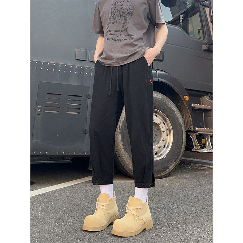 2025夏季新品七分休闲萝卜裤潮流脚口扣袢K383-P30,男装休闲裤,电商A178