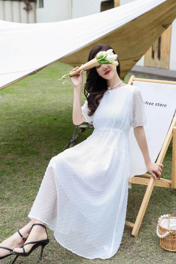 夏装连衣裙，泡泡沙，女装连衣裙，雪飞诗
