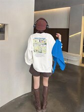 现货秋季新款：时尚潮流圆领卫衣，女装卫衣/绒衫，泽妤